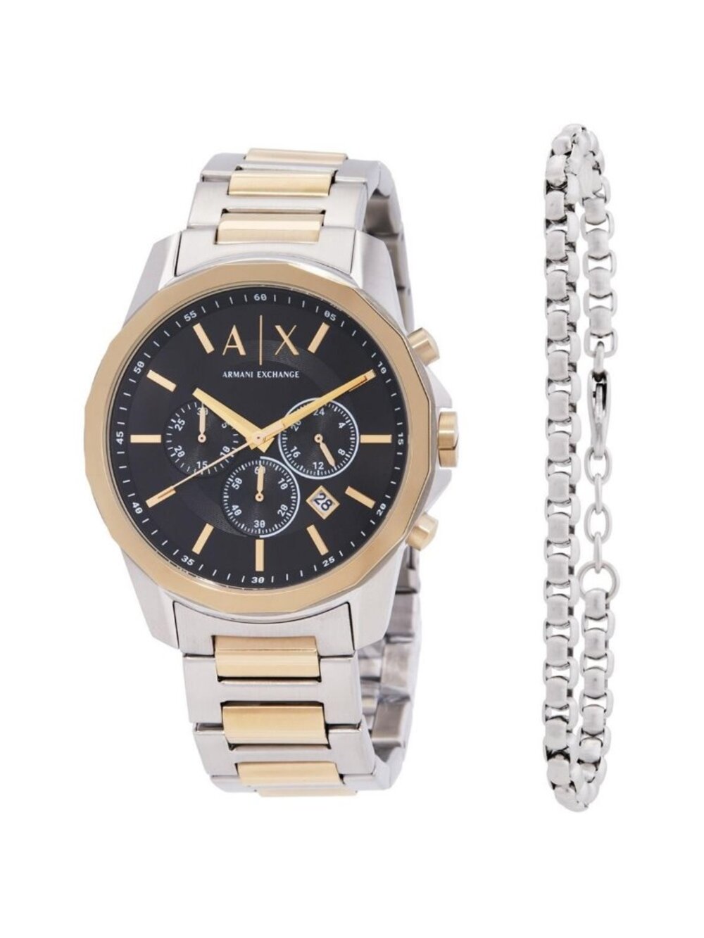 NWT Armani Exchange Banks Chronograph Quartz Black Dial Men's Watch